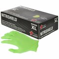 Mcr Safety NitriShield, Nitrile Disposable Gloves, 3.5 mil Palm, Nitrile, Powder-Free, L, 1000 PK, Green 60035GL